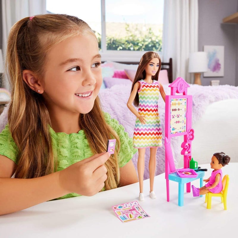 Barbie ​Barbie Teacher Doll with Brunette Fashion with Printed Dress, 1 Toddler, & Teaching Accessories - Image 2